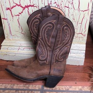 Brown Laredo Pointed Toe Cowboy Boots